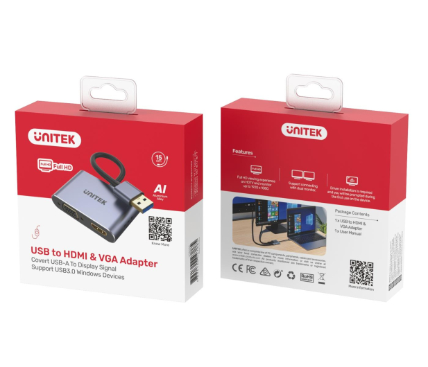 Unitek Adapter USB-A - HDMI, VGA FullHD - 1062632 - zdjęcie 4